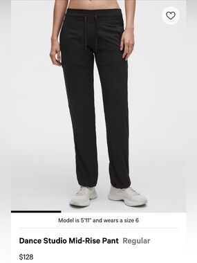 🖤 Lululemon Dance Studio Mid-Rise Pant Regular  Size 12 🖤